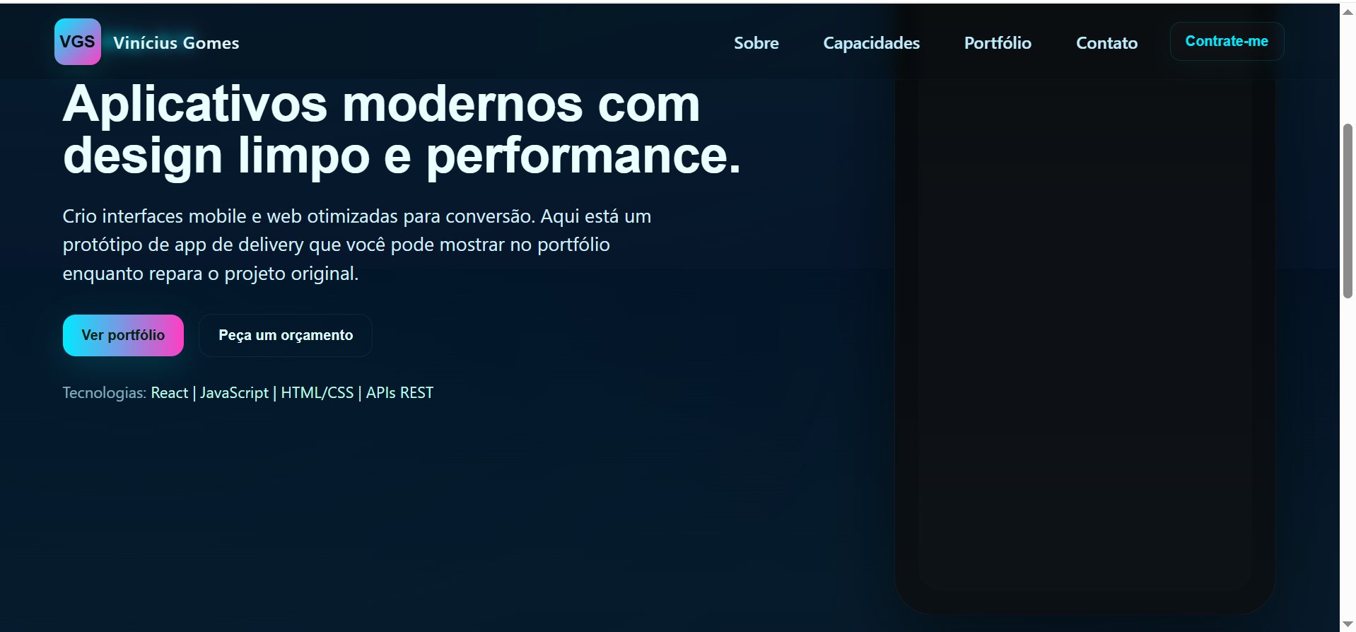 Site com menu responsivo