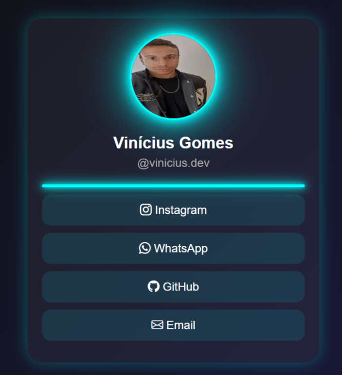 Página estilo Link na Bio